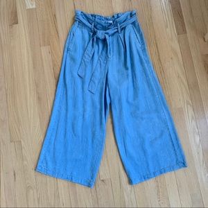 zara coulottes with tied waist